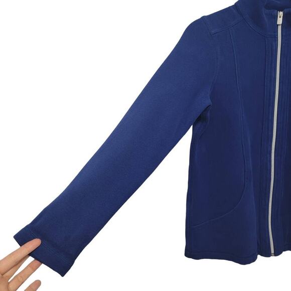 Tommy Bahama Navy Cardigan Jacket Small Minimalist Zipper - Picture 6 of 11